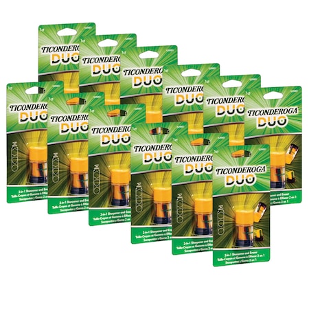 Ticonderoga DUO Sharpener and Eraser, Yellow, PK12, 12PK 39001